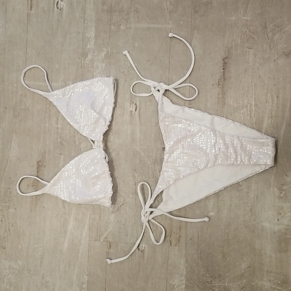 💕L*SPACE💕 Bikini Set Brittany Top + Lennox Bottom ~ Gloss Gator Large L NWT - Picture 9 of 14